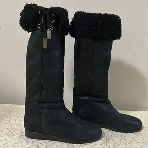 Jimmy Choo Soft Leather Shearling Boots